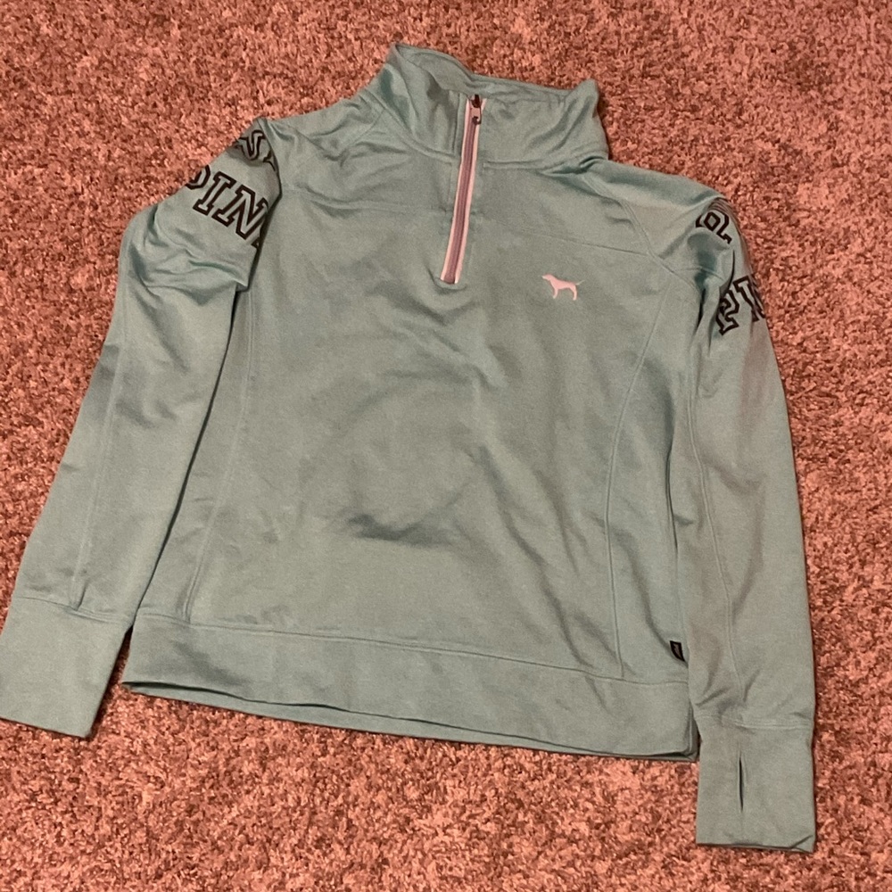 Pink Victoria’s Secret logo quarter zip pullover